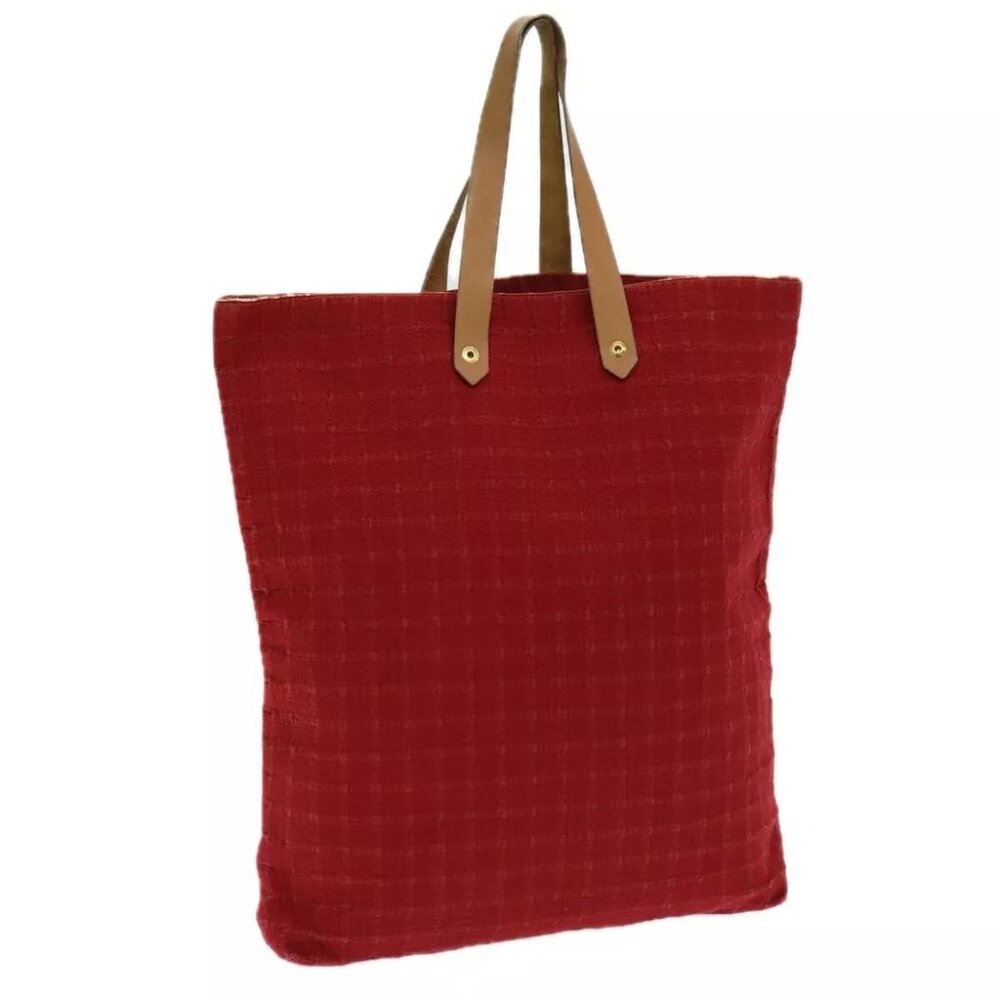 HERMES Amedaba GM Tote Bag Canvas Red Auth